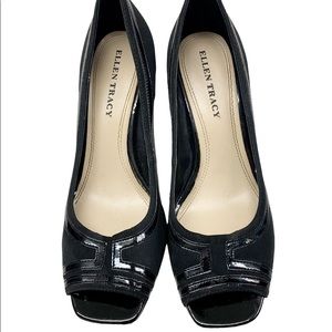Ellen Tracy Randy Classic Black Open Peep Toe
Pump Size 8